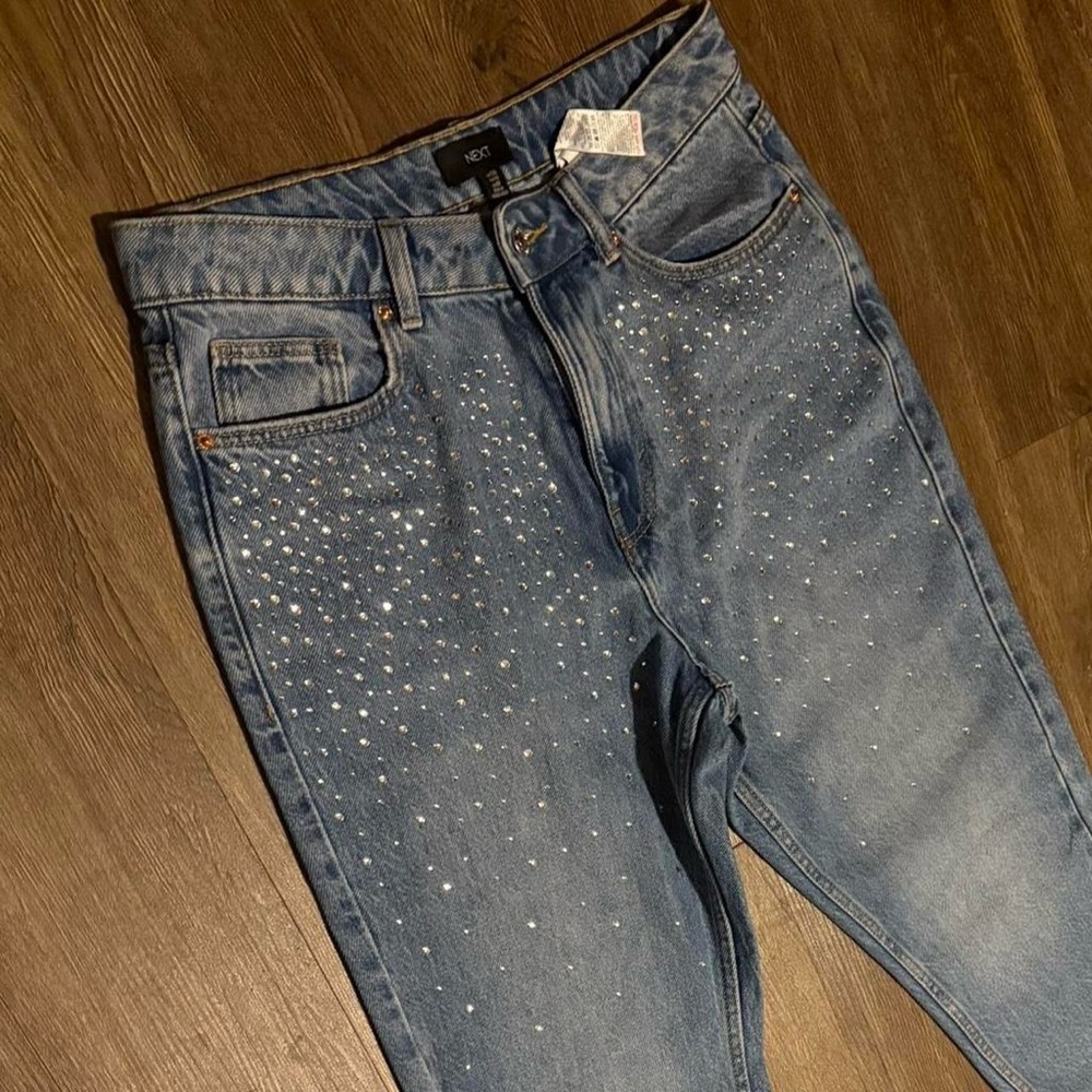 Bedazzled Light Blue Women's Skinny Jeans - Picture 2 of 7